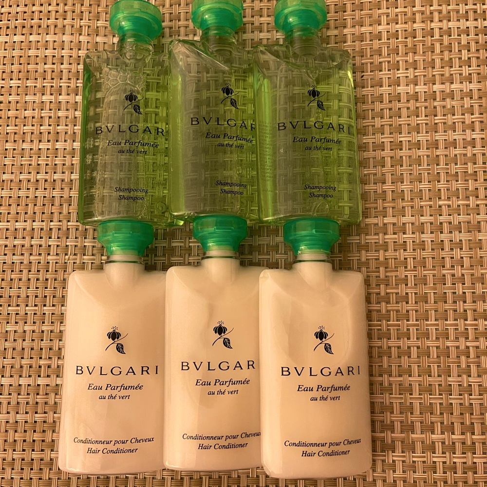 BULGARI - Shampoo (3) and Conditioner (3) travel size.